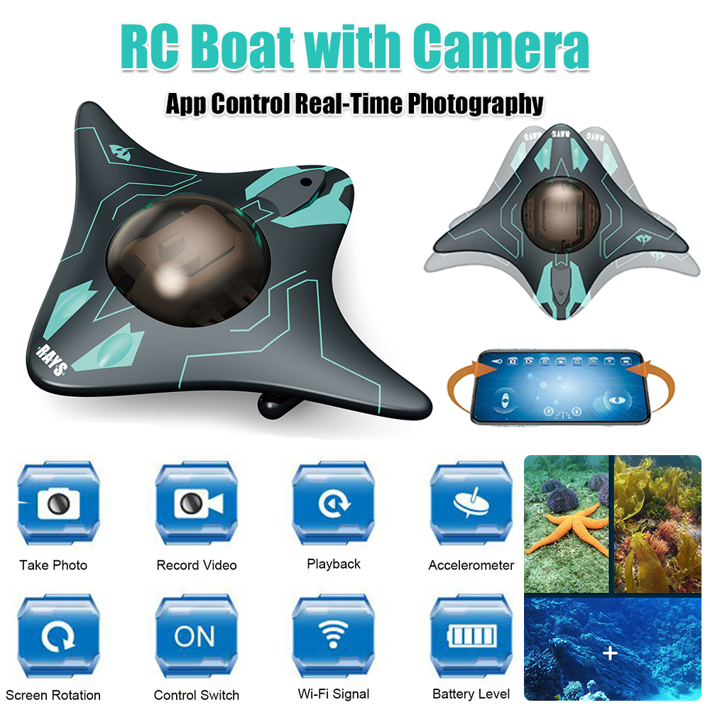 Drone Camera Waterproof - Perahu RC dengan Kontrol Aplikasi Kamera,