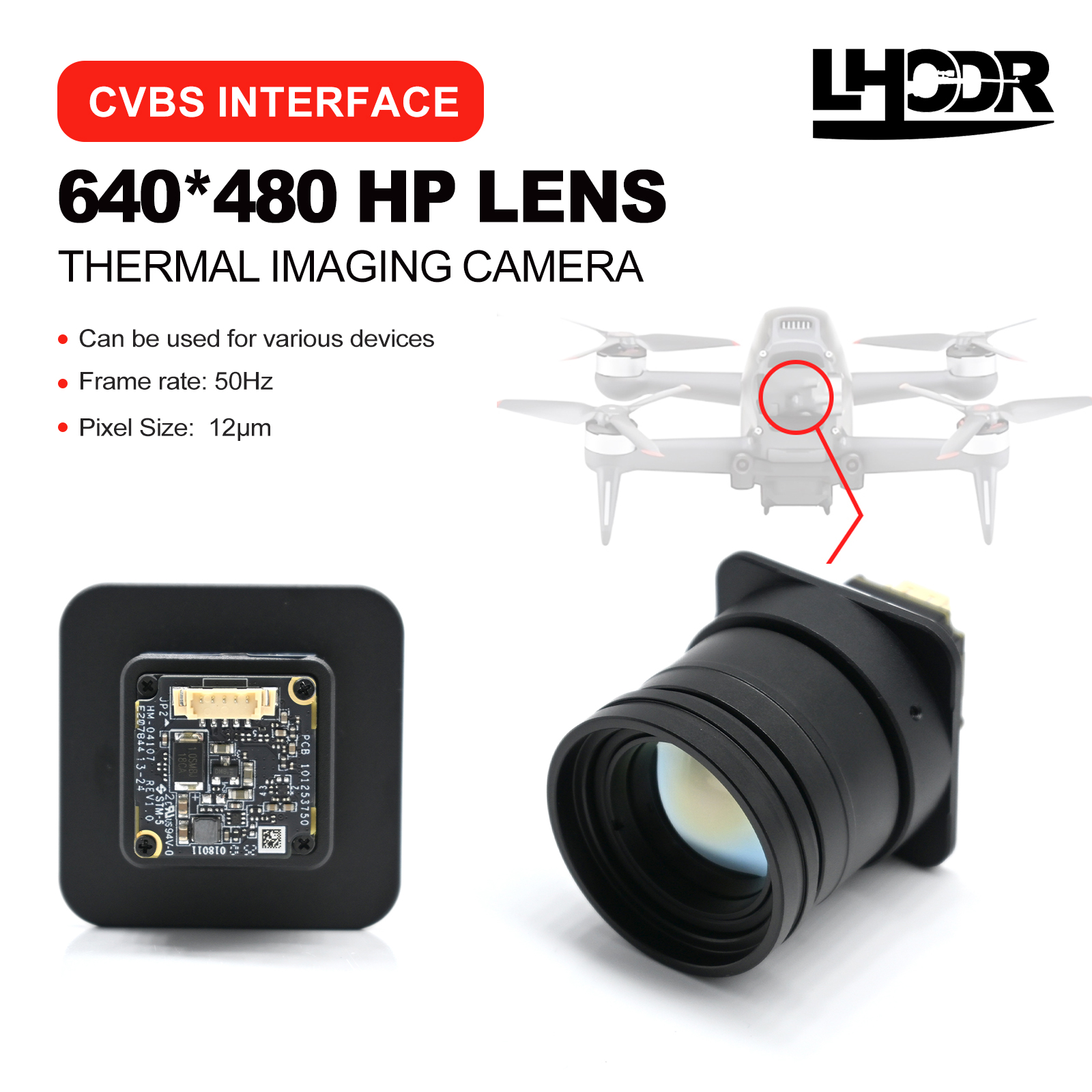 Drone Camera Lens - Lensa pencitraan termal drone 30mm 640x480
