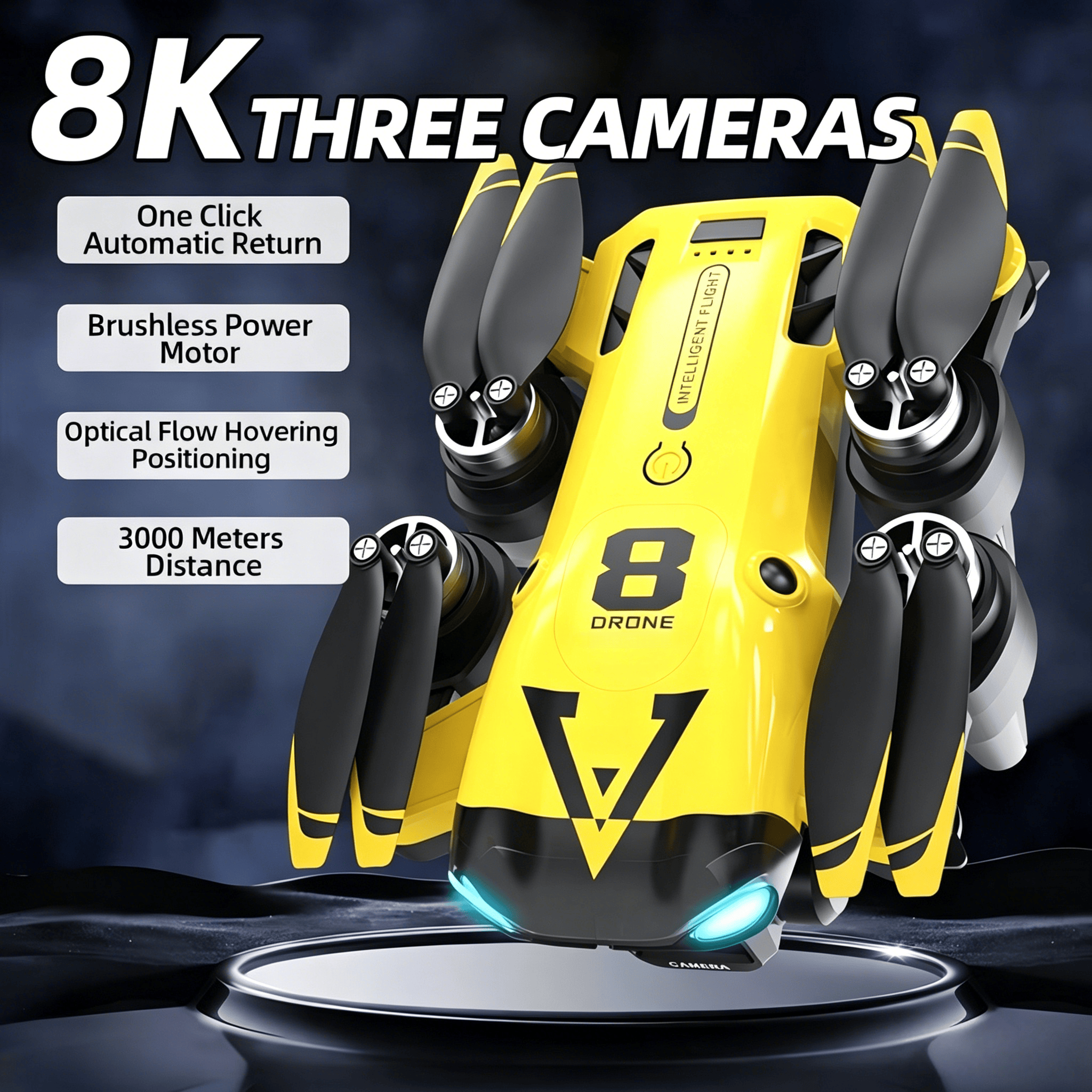 Drone Camera Mount - Quadcopter Baru dengan Tiga Kamera, Penentuan