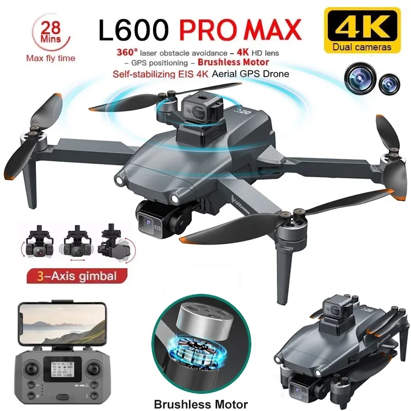 Drone Camera Wide Angle - L600 PRO MAX Drone GPS profesional,
