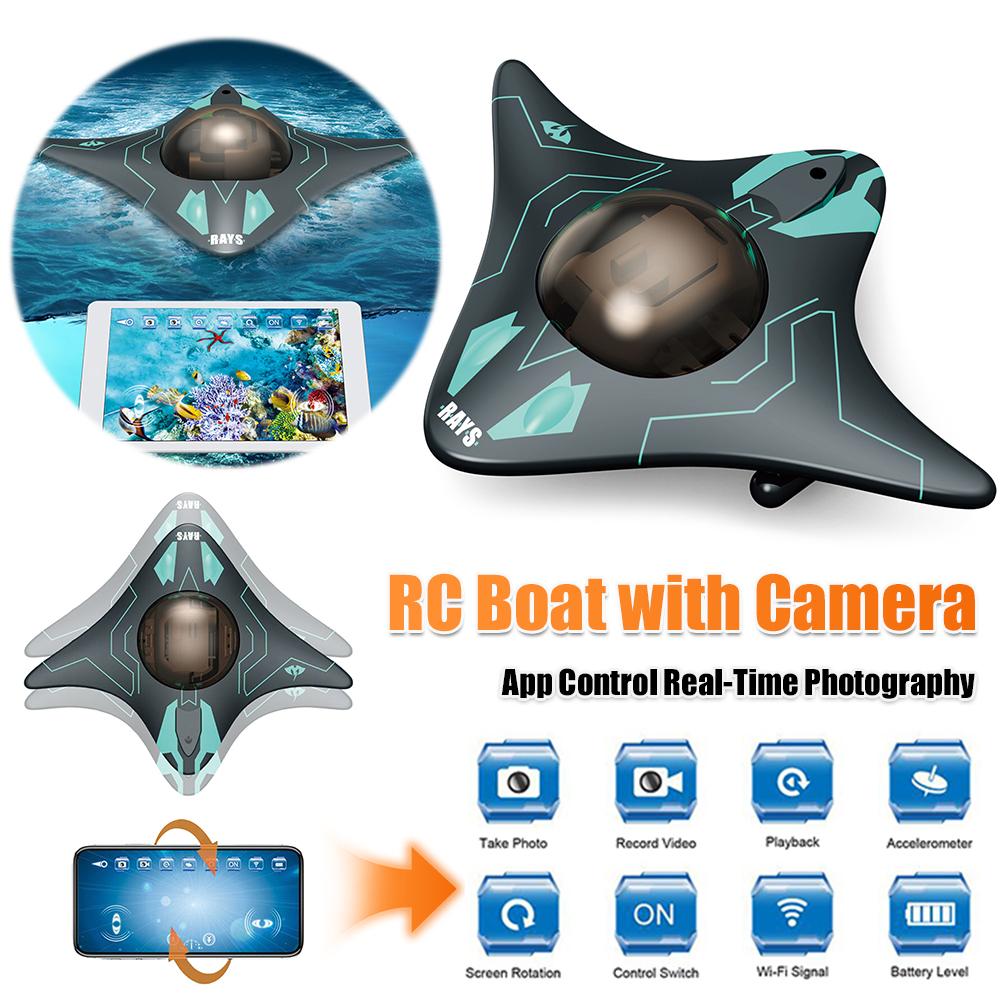 Perahu RC dengan Kontrol Aplik - Drone Camera Waterproof ulasan dan harga