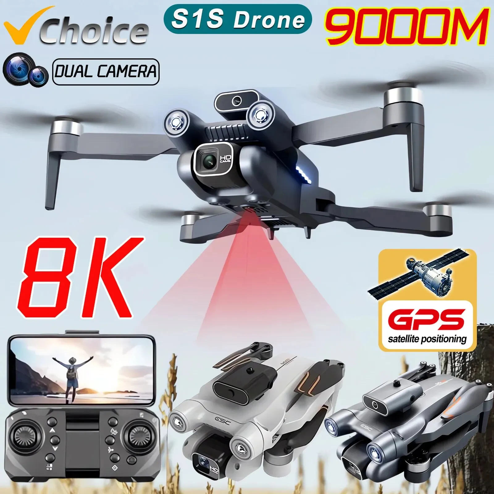 S1S Drone kamera GPS 5G 8K pro - Drone Camera Professional ulasan dan harga