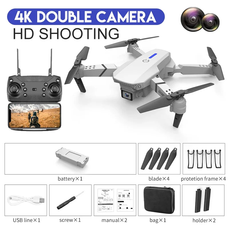 E88 Pro Drone Lipat Cerdas Men - Drone Camera Wide Angle ulasan dan harga