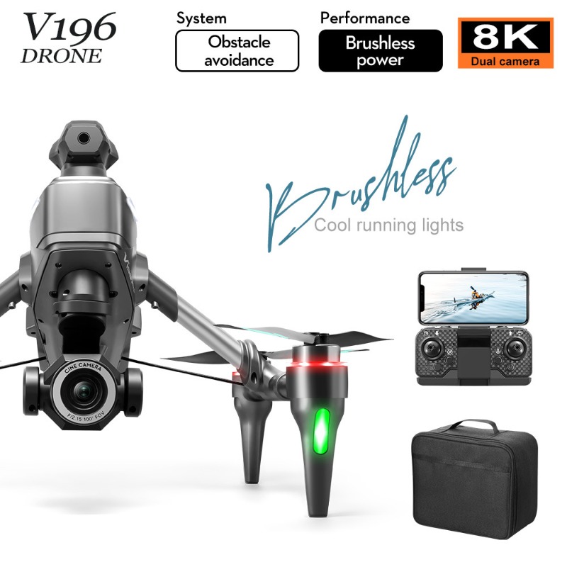2025 V196 Drone Penghindar Rin - Drone Camera With Gimbal ulasan dan harga
