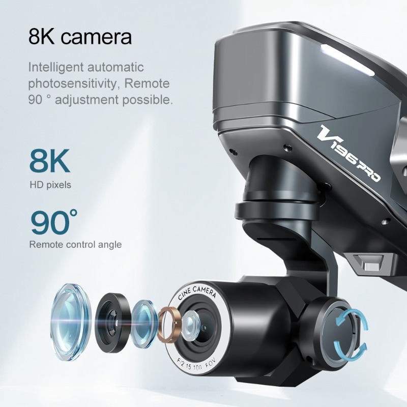 2025 V196 Drone Penghindar Rin - Drone Camera With Gimbal ulasan dan harga